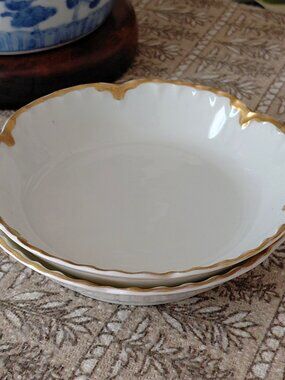 Two Vintage Haviland & Co. Limoges Porcelain Gold-Rimmed Bowls